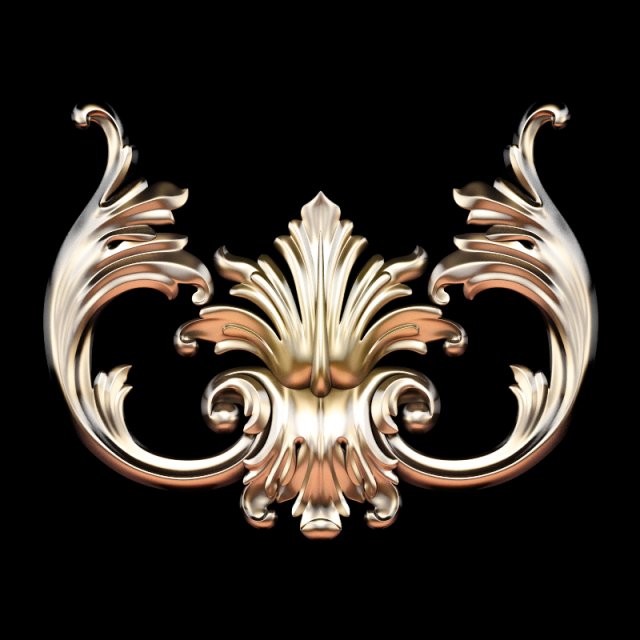 Classic carved trim in Baroque style STL file included 3D Model .c4d .max .obj .3ds .fbx .stl .blend 