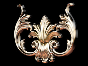 Classic carved trim in Baroque style STL file included 3D Model