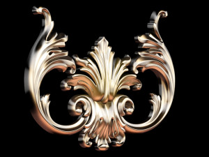 Classic carved trim in Baroque style STL file included 3D Model