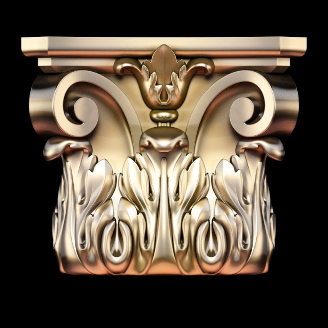 Classic carving chapiter STL file included Modelo 3D .c4d .max .obj .3ds .fbx .stl .blend 
