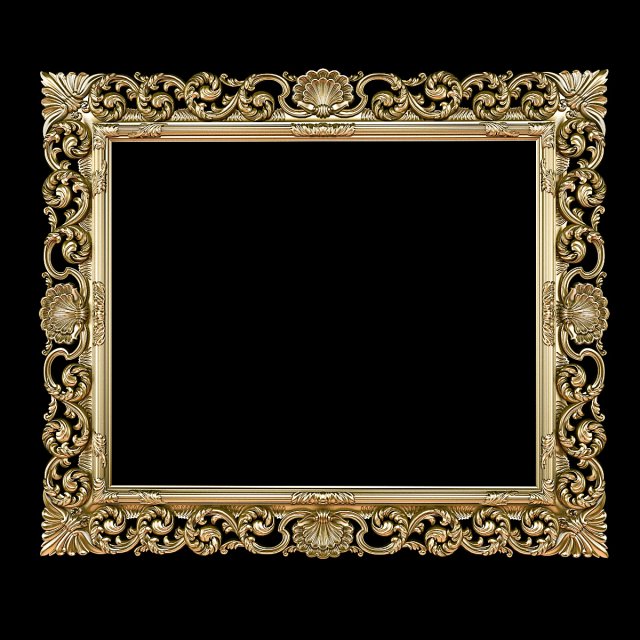 Classic carved frame in Baroque style STL file included 3D Model .c4d .max .obj .3ds .fbx .stl .blend 