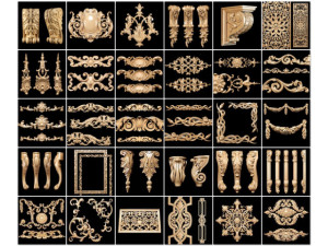 Collection of 30 models classical wood carving decor STL format 3D Model