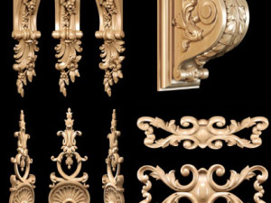 Collection of 30 models classical wood carving decor STL format 3D Model