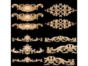 Collection of 30 models classical wood carving decor STL format 3D Model