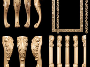 Collection of 30 models classical wood carving decor STL format 3D Model