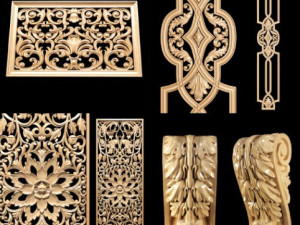 Collection of 30 models classical wood carving decor STL format 3D Model