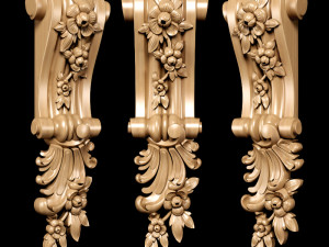 Collection of 30 models classical wood carving decor STL format 3D Model
