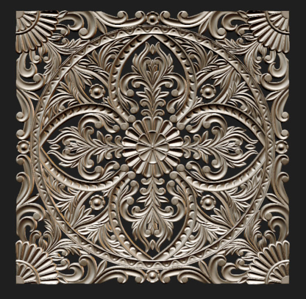 亚洲风格装饰方面板 3D 模型 .c4d .max .obj .3ds .fbx .stl .blend 