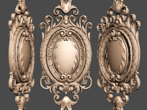 클래식 수직 트림 조각 장식 3D 모델