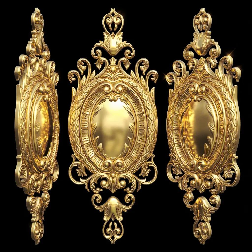 Classic vertical trim carving decor 3D Model .c4d .max .obj .3ds .fbx .stl .blend 
