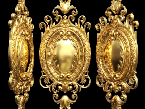 Classic vertical trim carving decor 3D Model