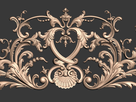 클래식 수평 트림 조각 장식 CNC 3D 모델