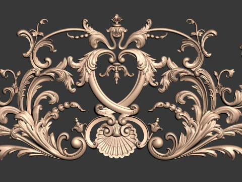 Decora&ccedil;&atilde;o de escultura com acabamento horizontal cl&aacute;ssico cnc Modelo 3D
