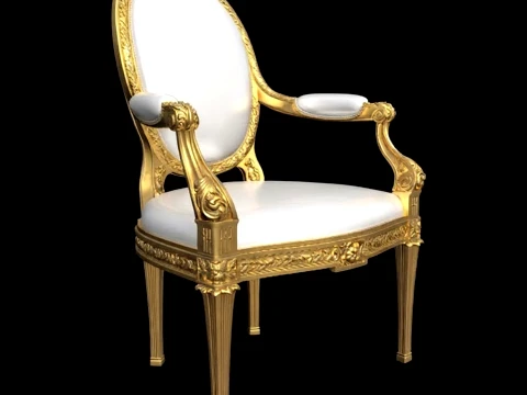 Classic baroque chair 3D Model