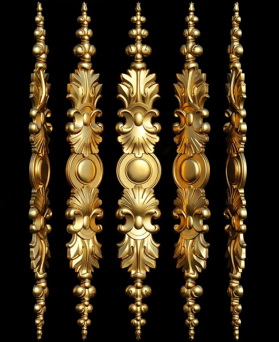 古典的な垂直トリム彫刻装飾 CNC 3Dモデル .c4d .max .obj .3ds .fbx .stl .blend 