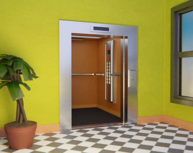 elevator and door 3D Model .c4d .max .obj .3ds .fbx .stl .blend 