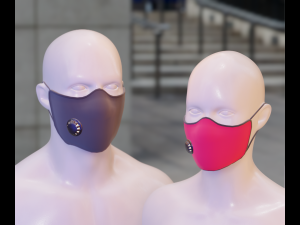 male and female modern face mask 3D Model