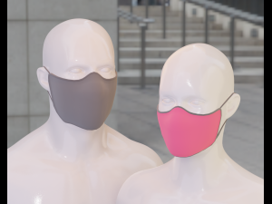 male and female modern face mask Modelo 3D