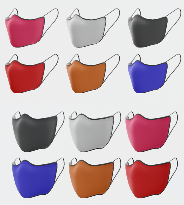male and female modern face mask Modelo 3D .c4d .max .obj .3ds .fbx .stl .blend 