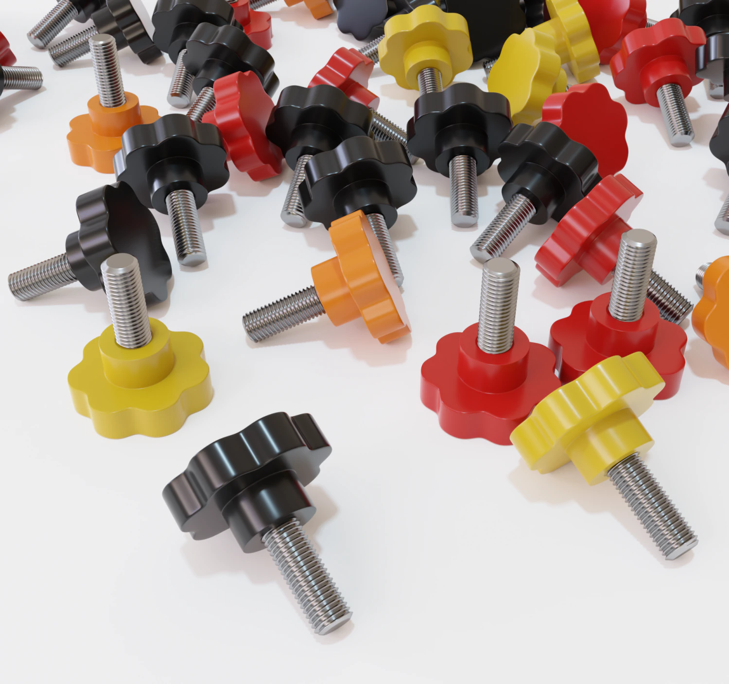 clamping bolt 3 colors 3D Model .c4d .max .obj .3ds .fbx .stl .blend