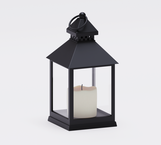 lantern with a candle Modello 3D .c4d .max .obj .3ds .fbx .stl .blend 