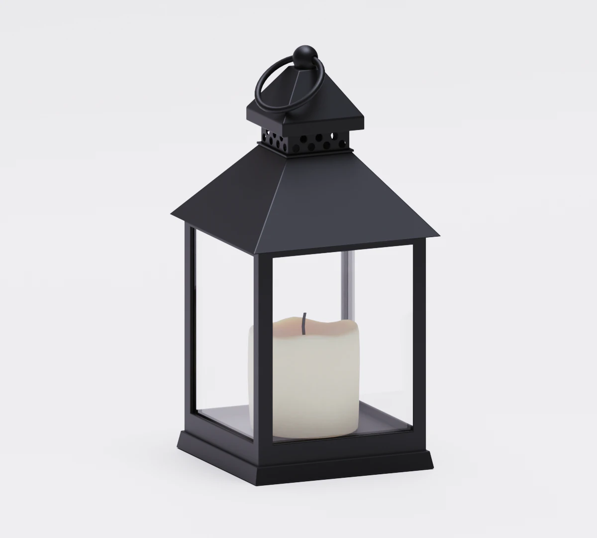 lantern with a candle 3D Model .c4d .max .obj .3ds .fbx .stl .blend 
