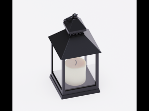 lantern with a candle Modello 3D