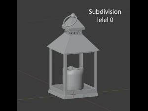 lantern with a candle Modello 3D