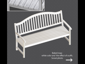 bench white and old white 3D Model