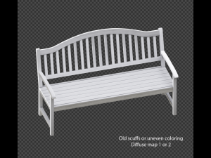 bench white and old white Model 3D