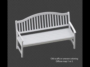 bench white and old white 3D Model