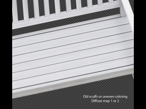 bench white and old white Model 3D