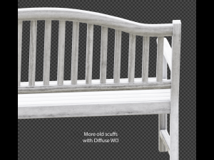bench white and old white Model 3D