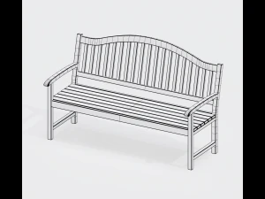bench white and old white 3D Model