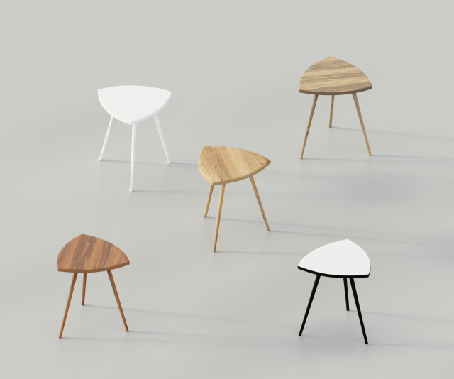5 in 1 realistic wooden chair 3D Model .c4d .max .obj .3ds .fbx .stl .blend 