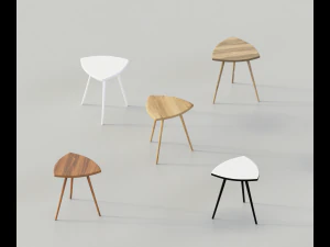 Cadeira de madeira realista 5 em 1 Modelo 3D