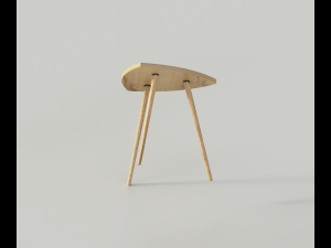 5 in 1 realistic wooden chair 3D Model
