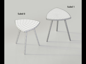 5 in 1 realistic wooden chair 3D Model