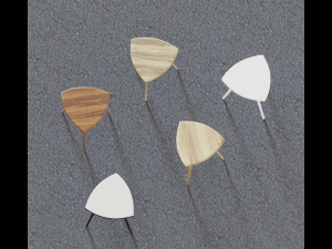 5 in 1 realistic wooden chair 3D Model