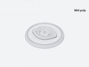realistic khachapuri bread on a cutting board 3D Model