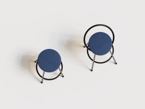realistic bar chair blue-black Modelo 3D