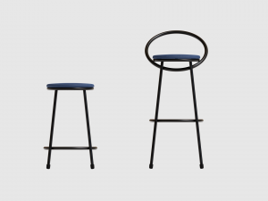 realistic bar chair blue-black Modelo 3D