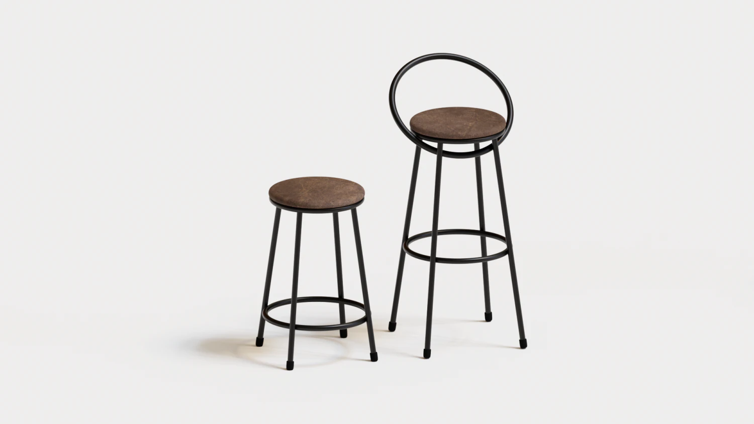realistic bar chair brown-black 3D Model .c4d .max .obj .3ds .fbx .stl .blend