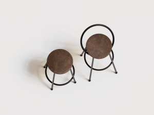 realistic bar chair brown-black 3D Model