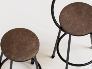 realistic bar chair brown-black 3D Model