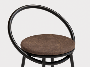 realistic bar chair brown-black 3D Model