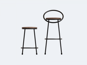 realistic bar chair brown-black 3D Model