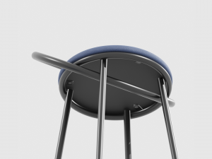 realistic bar chair brown-black 3D Model