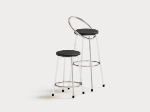 bar chairs chrome and graphite 3D Model