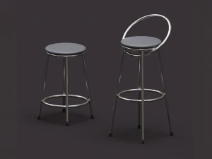bar chairs chrome and graphite 3D Model